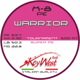 Key West Warrior Tournament Super PE #3.4 0.30mm 500mt X-8 Multicolor